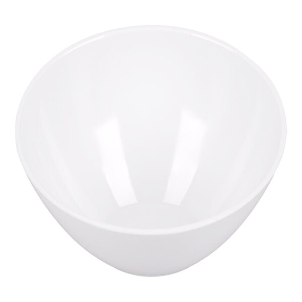 American Metalcraft Endurance 1.25 Qt. White Angled Round Melamine Serving Bowl