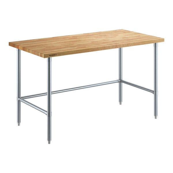 John Boos Work Table - Wood Top w/ Galvanized Base (30x72)