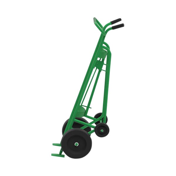 A green Valley Craft hand truck with black wheels.