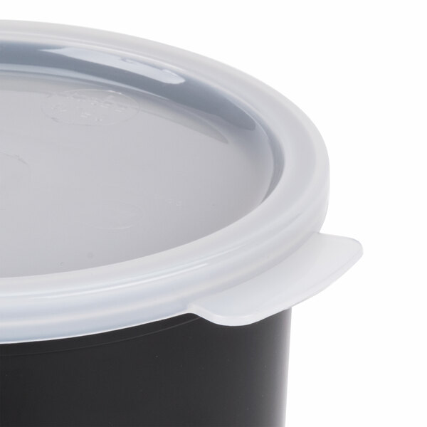 Cambro CP12110 1.2 Qt. Black Round Crock with Lid