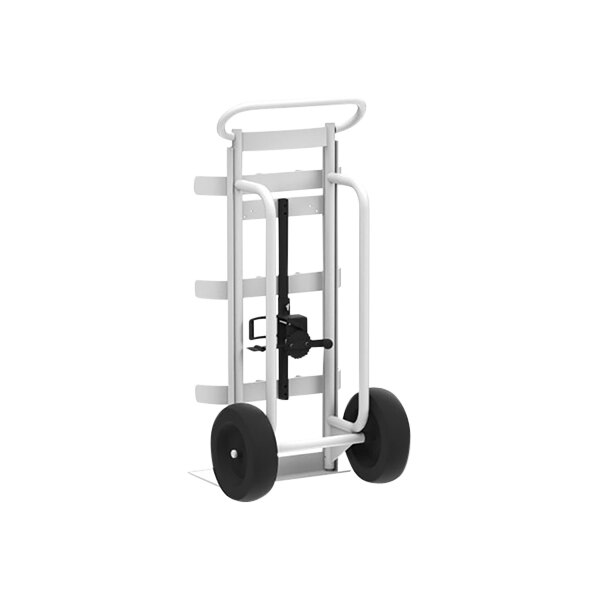 A white and black Valley Craft hand truck with wheels and a handle.