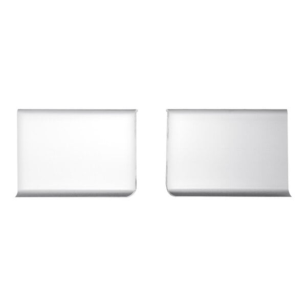 Two white square aluminum pieces.