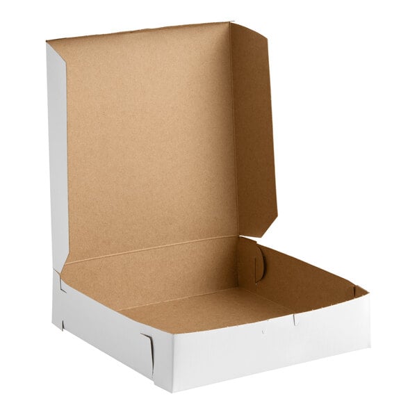 10" x 10" x 2 1/2" White Customizable Pie / Bakery Box - 10/Pack