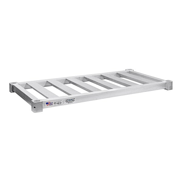 A white metal New Age adjustable aluminum T-Bar shelf.