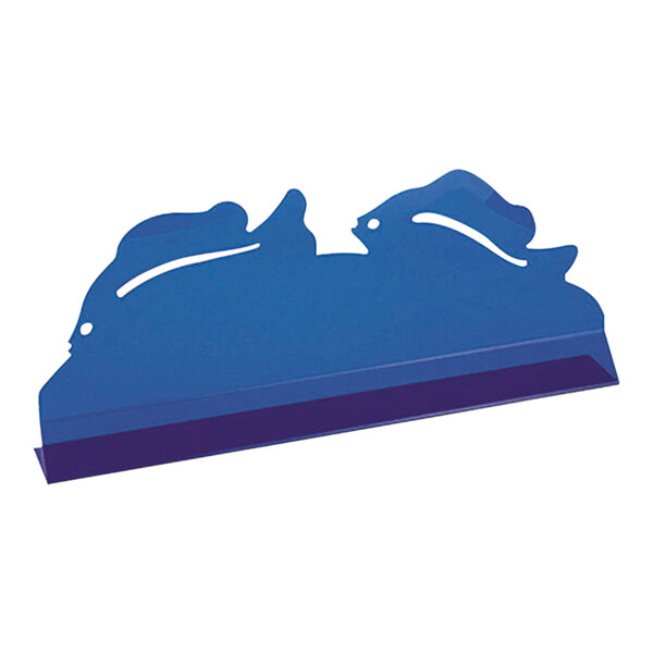 A blue rectangular Dalebrook melamine fish divider with fish-shaped sections.