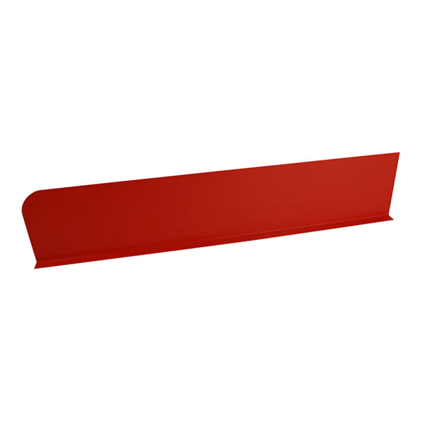 A red rectangular Dalebrook melamine divider with curved edges on a white background.