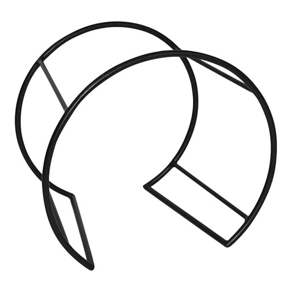 A Dalebrook black metal circular display riser with two curved arms.