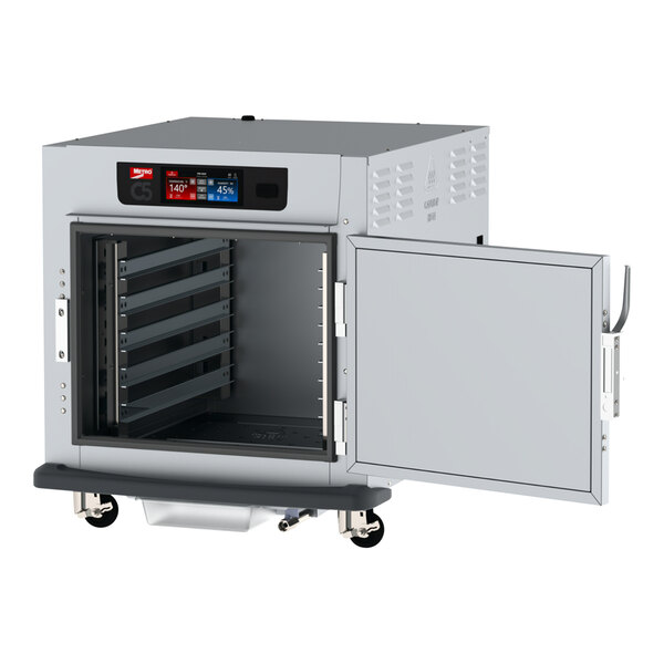 A Metro C5 9 Series heated holding and proofing cabinet with a door open.
