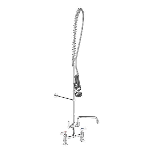 Regency 1.15 GPM Deck-Mounted Pre-Rinse Faucet with 8" Centers and 12" Add-On Faucet