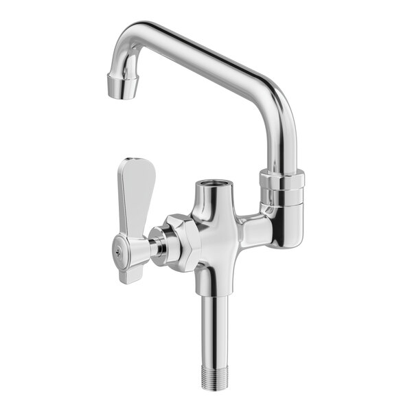 A silver Regency add-on faucet with a handle and 8" swing spout.