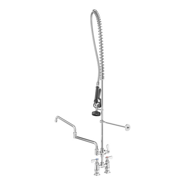 Regency 1.15 GPM Deck-Mounted Pre-Rinse Faucet with 4" Centers and 24" Double-Jointed Add-On Faucet