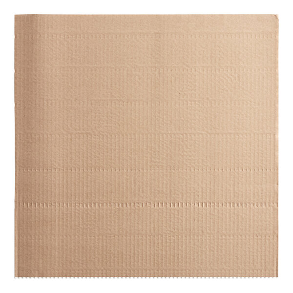 A close-up of a piece of brown single face corrugated cardboard.