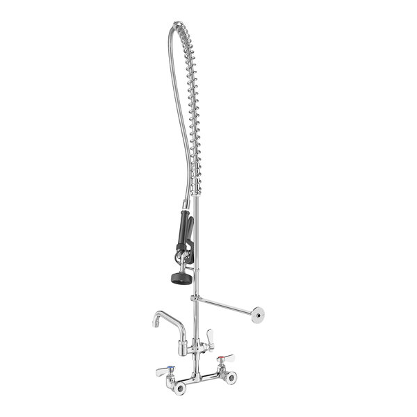 Regency 1.15 GPM Wall-Mounted Pre-Rinse Faucet with 8" Centers and 6" Add-On Faucet