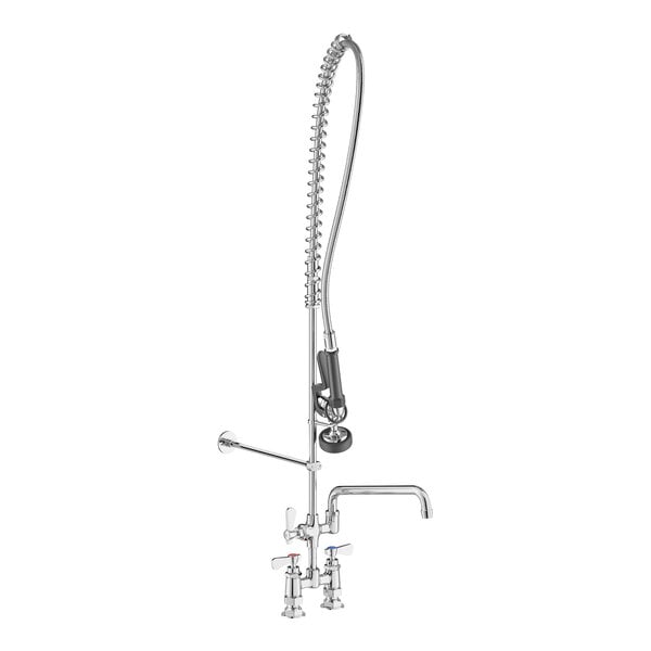 Regency 1.15 GPM Deck-Mounted Pre-Rinse Faucet with 4" Centers and 12" Add-On Faucet