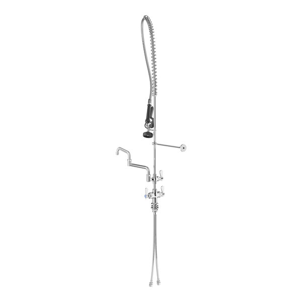 A Regency deck-mounted pre-rinse faucet with double-jointed add-on faucet.