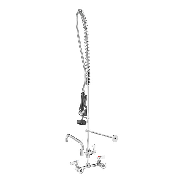 A chrome Regency pre-rinse faucet with an attached hose.