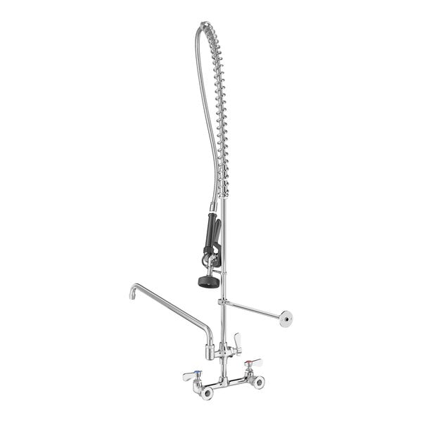 Regency 1.15 GPM Wall-Mounted Pre-Rinse Faucet with 8" Centers and 18" Add-On Faucet