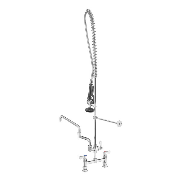 Regency 1.15 GPM Deck-Mounted Pre-Rinse Faucet with 8" Centers and 18" Double-Jointed Add-On Faucet