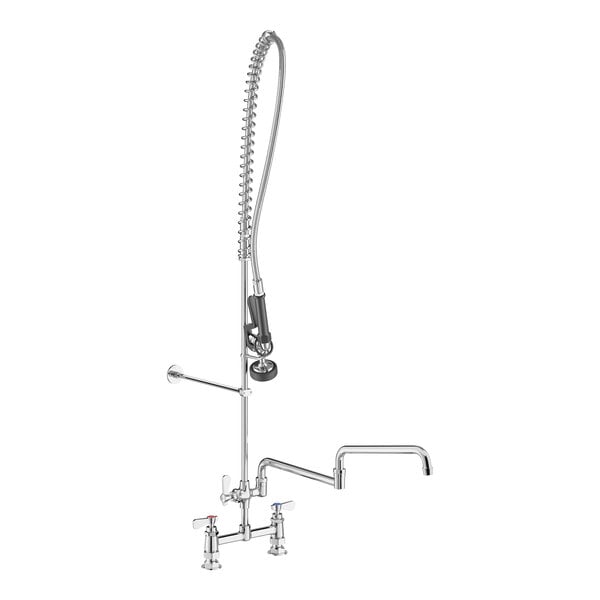 Regency 1.15 GPM Deck-Mounted Pre-Rinse Faucet with 8" Centers and 24" Double-Jointed Add-On Faucet