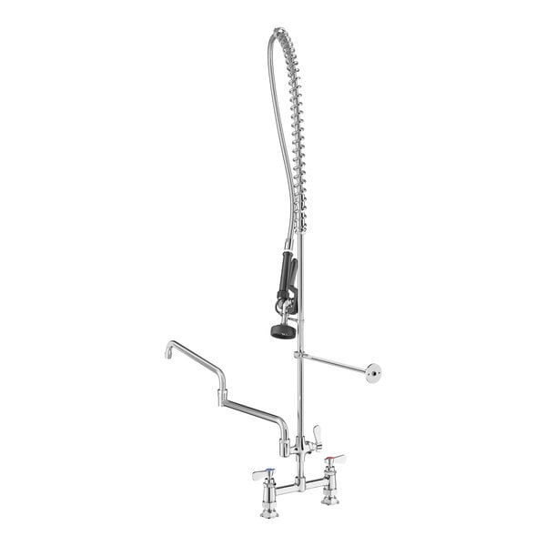 Regency 1.15 GPM Deck-Mounted Pre-Rinse Faucet with 8" Centers and 24" Double-Jointed Add-On Faucet