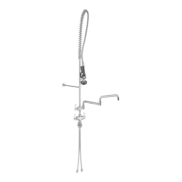 Regency 1.15 GPM Deck-Mounted Pre-Rinse Faucet with Single Base and 24" Double-Jointed Add-On Faucet