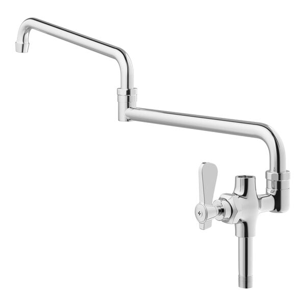 A chrome Regency add-on faucet with a long double-jointed swing spout.