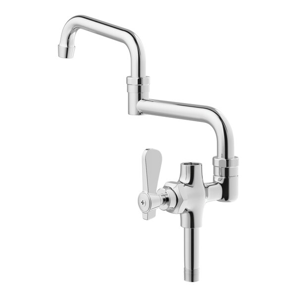A Regency chrome add-on faucet with double-jointed swing spout.