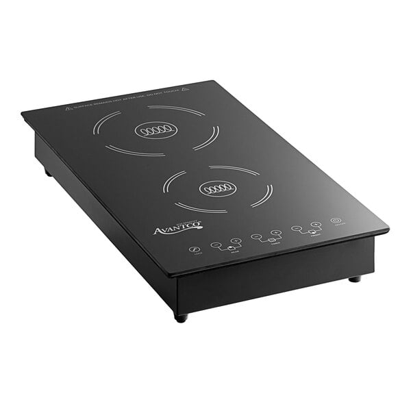 Avantco ID18DBA Front-to-Back Drop-In / Countertop Double Induction Range /  Cooker - 120V, 1800W