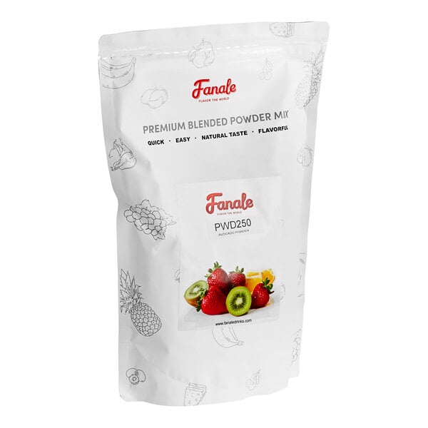 A white bag of Fanale Avocado Powder Mix with a label.