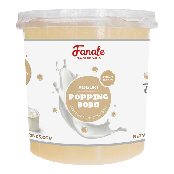 A container of Fanale vanilla yogurt popping boba.