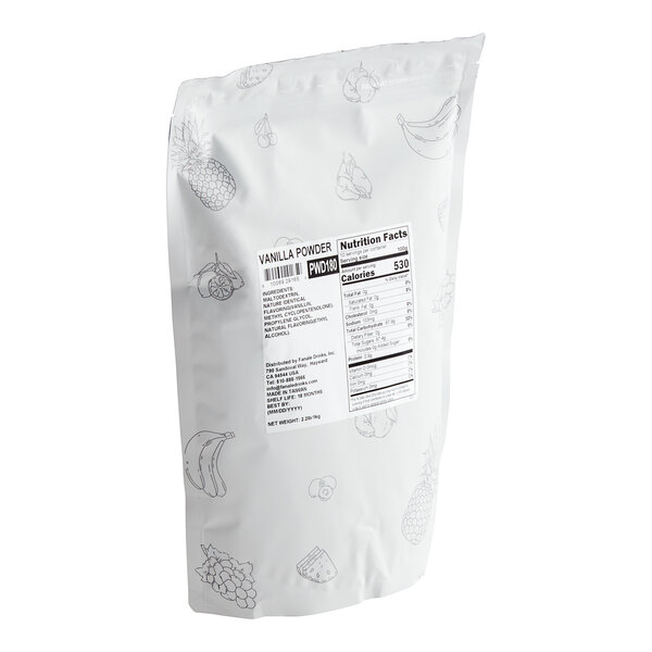 A white bag of Fanale Condensed Vanilla Powder Mix with a label.