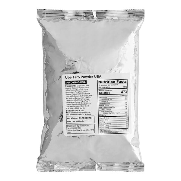 A close-up of a Fanale Ube Taro Powder Mix bag.