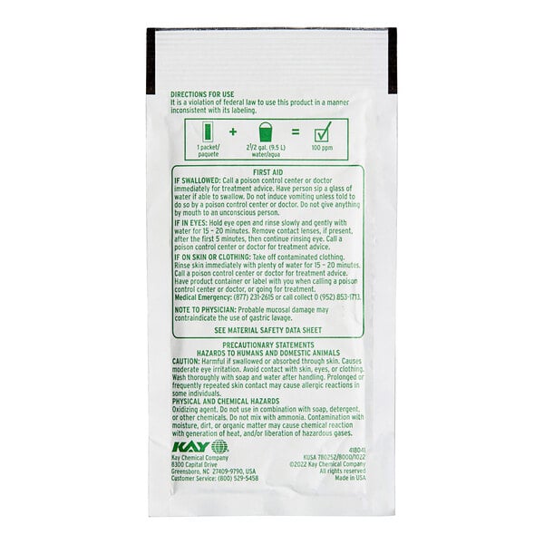 A white package of Bunn Sanitizer Packets with green and black text.