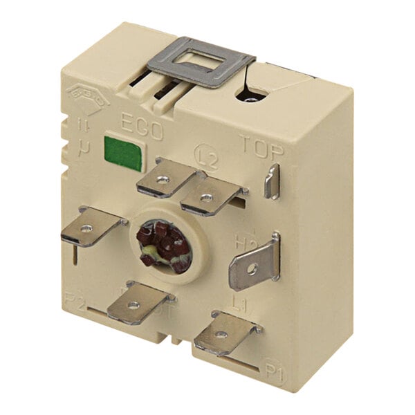 A white square All Points EGO switch with metal buttons.