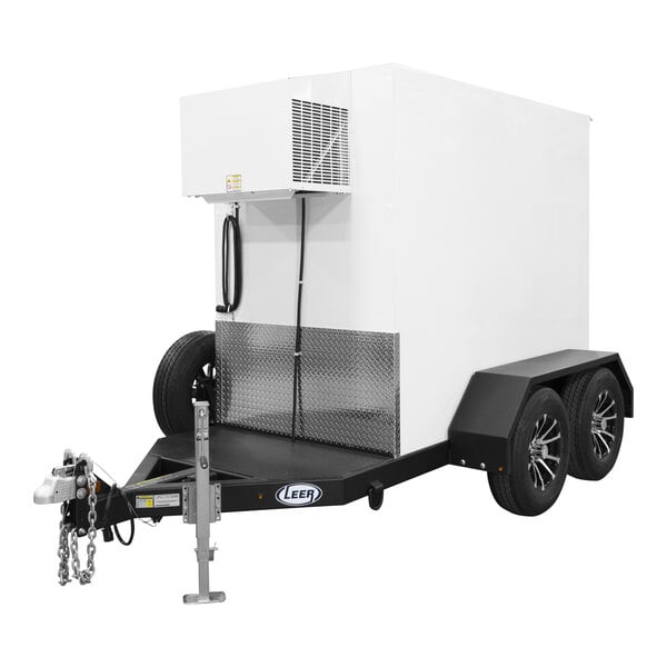 Leer 5X10ADT 5' x 10' Auto Defrost Cooler / Freezer / Ice Transport with 2 Swing Doors and Integrated Trailer
