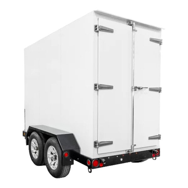 Leer 5X10ADT 5' x 10' Auto Defrost Cooler / Freezer / Ice Transport with 2 Swing Doors and Integrated Trailer