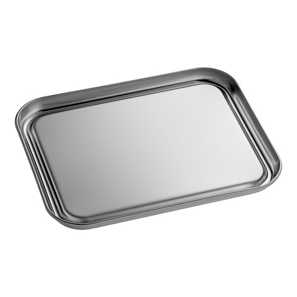 A silver rectangular tray lid with a stainless steel Matfer Bourgeat logo.