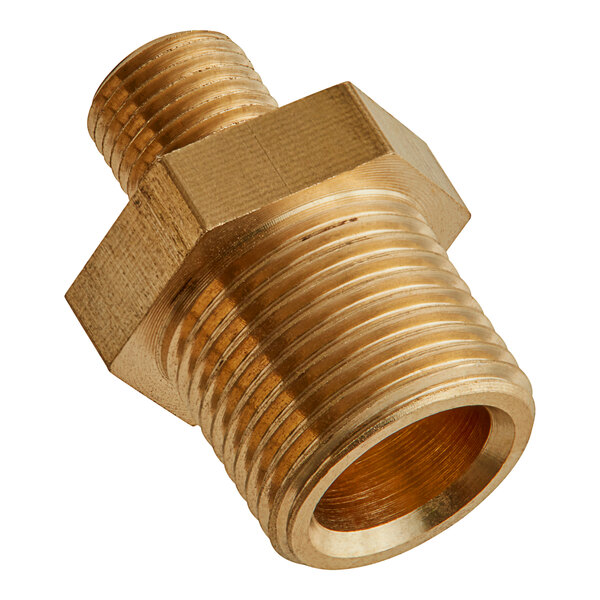 A brass threaded male orifice connector for a Cooking Performance Group range.
