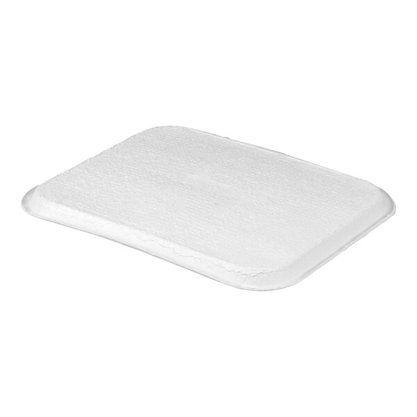 A white rectangular molded fiber tray.
