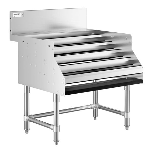 Regency Spec Line 30" Five-Tiered Stainless Steel Liquor Display Rack - 29" Deep