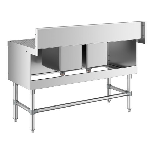 Regency Spec Line 48" x 24" Two Bowl Underbar Sink with Two 12" Drainboards