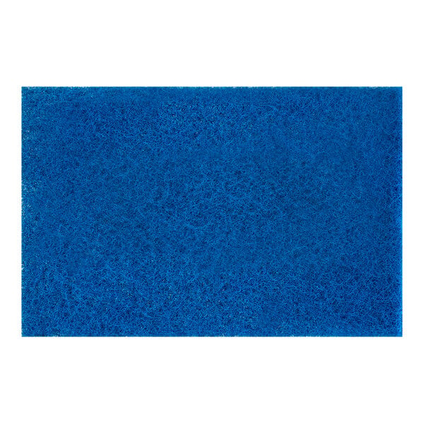 A blue sponge prefilter with white lines.