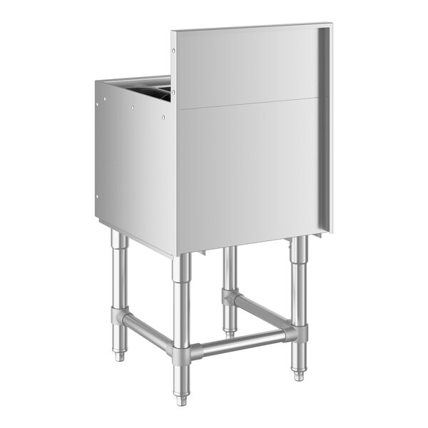 A silver rectangular Regency Spec Line underbar ice bin.