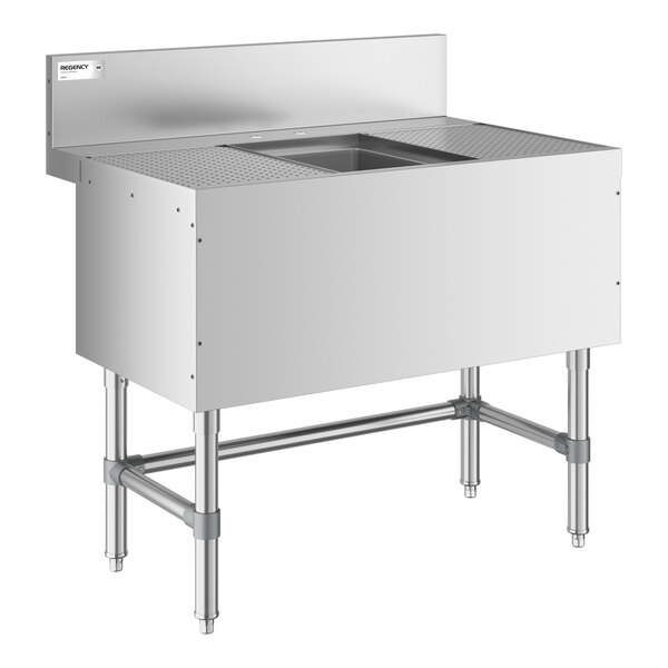 Regency Spec Line 36" x 24" One Bowl Underbar Sink with Two 12" Drainboards