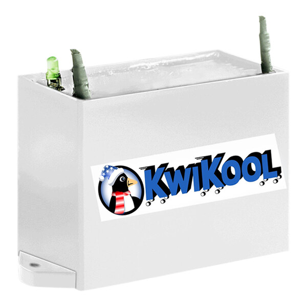 A white rectangular Kwikool box with a logo.