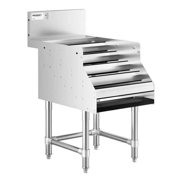 Regency Spec Line 18" Five-Tiered Stainless Steel Liquor Display Rack - 29" Deep