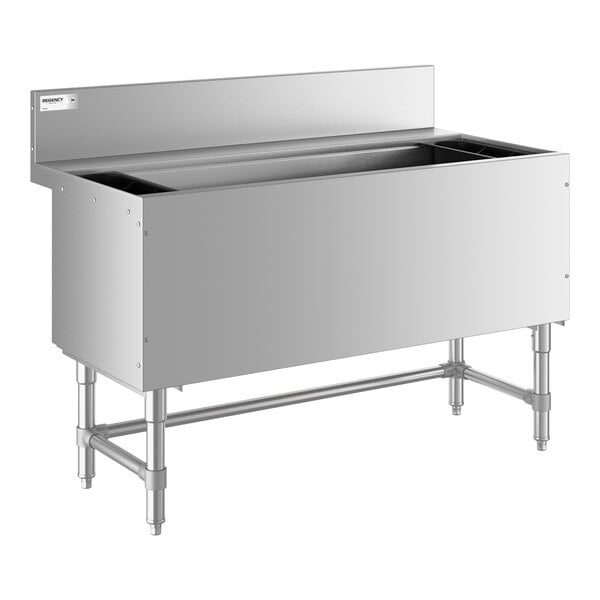 Regency Spec Line 24" x 48" Underbar Ice Bin with 10 Circuit Post-Mix Cold Plate and Bottle Holders - 161 lb.