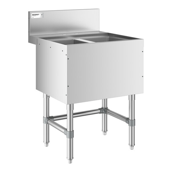 Regency Spec Line 24" x 24" Two Bowl Underbar Sink