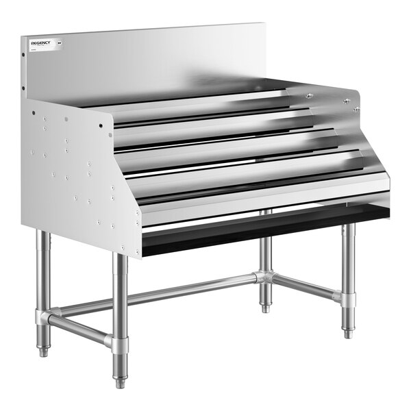 Regency Spec Line 36" Five-Tiered Stainless Steel Liquor Display Rack - 24" Deep
