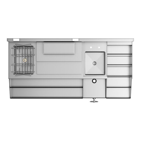 Regency Spec Line 60" Stainless Steel Combination Cocktail Station with Liquor Display Rack and Cold Plate